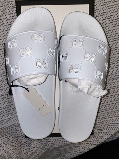 gucci slides white women's.